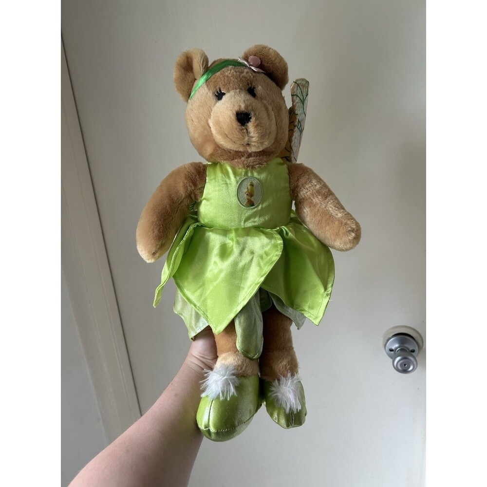 Toys R Us Disney Teddy Bear Tinkerbell Peter Pan 2008 Fairy Wing Green Dress